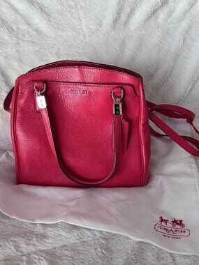 Coach Coral Leather Crossbody Satchel Bag Small Handbag Shoulder Purse